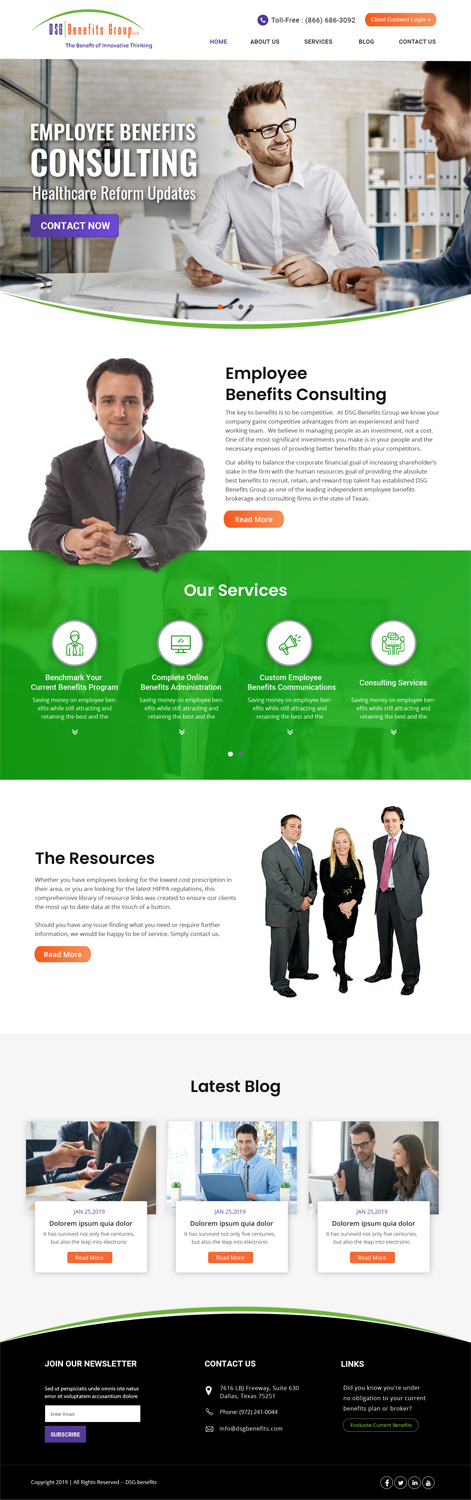 Web Design by Dp.designs for DSG Benefits Group LLC | Design #21453563
