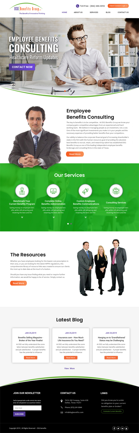 Diseño Web por Dp.designs para DSG Benefits Group LLC | Diseño #21455585
