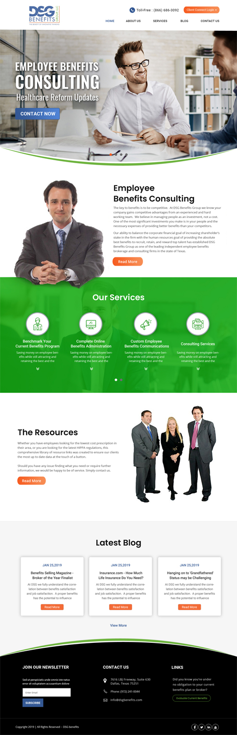 Web Design by Dp.designs for DSG Benefits Group LLC | Design #21455586