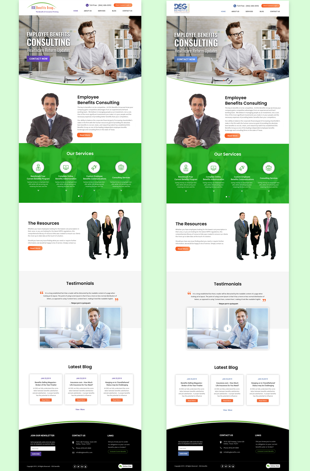 Web Design by Dp.designs for DSG Benefits Group LLC | Design #21470880