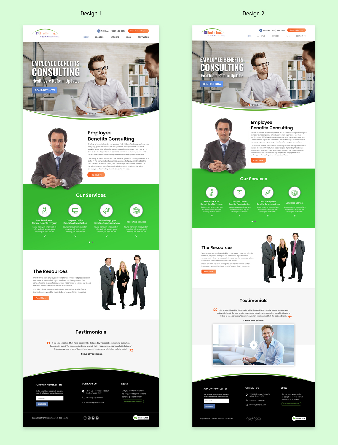 Diseño Web por Dp.designs para DSG Benefits Group LLC | Diseño #21485489