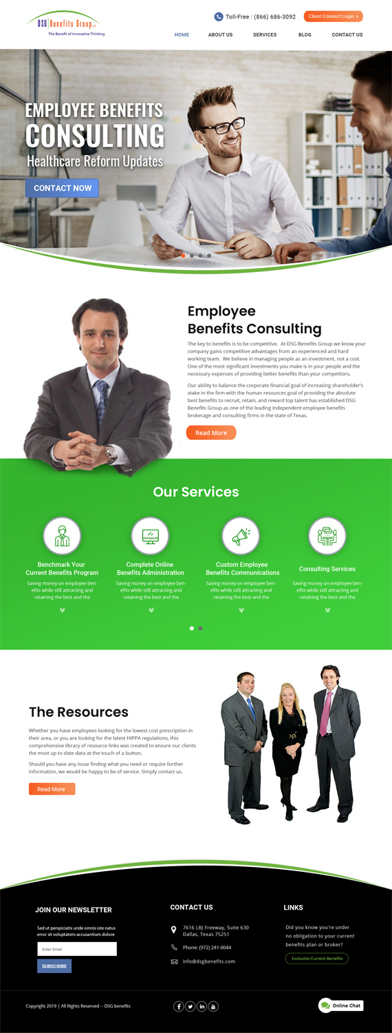 Web-Design von Dp.designs für DSG Benefits Group LLC | Design #21485503