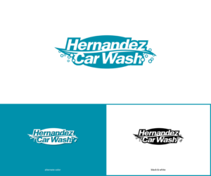 The name of the business: Hernandez Car Wash.   The business location: Mercedes, Texas | Logo Design by MoonFeather