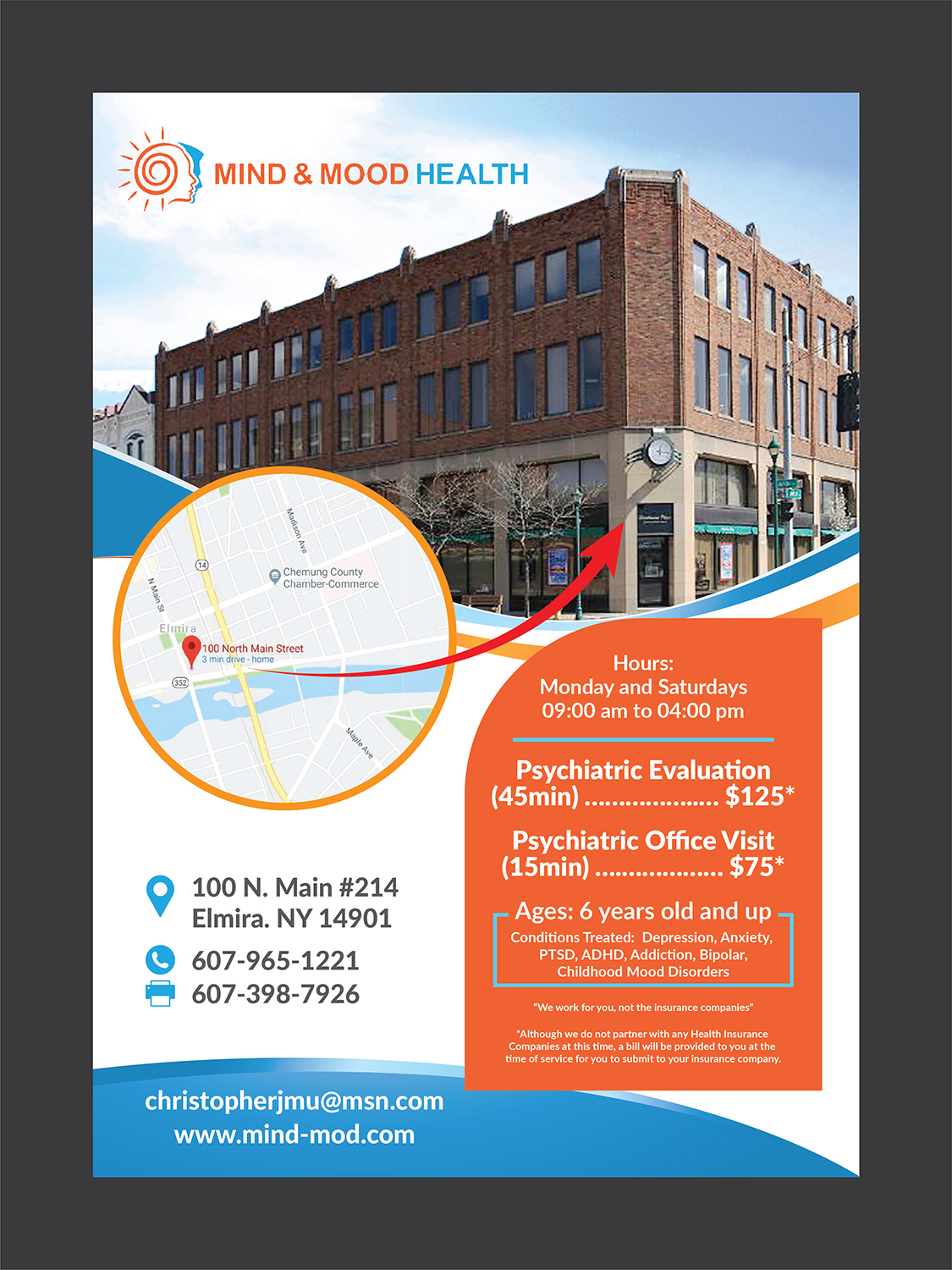 Flyer Design by Deziners Zone for Psi Psychiatry | Design #21451432