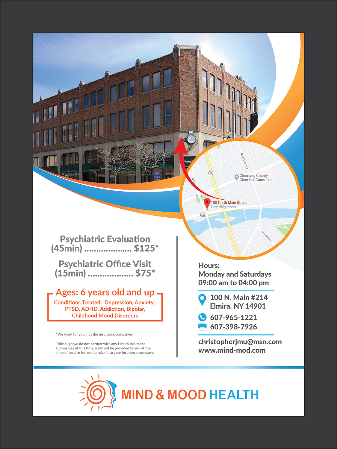 Flyer Design by Deziners Zone for Psi Psychiatry | Design #21451433