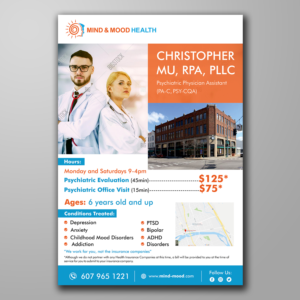 Mind and Mood Health Flyer (new business startup) | Design de Flyer par ecorokerz