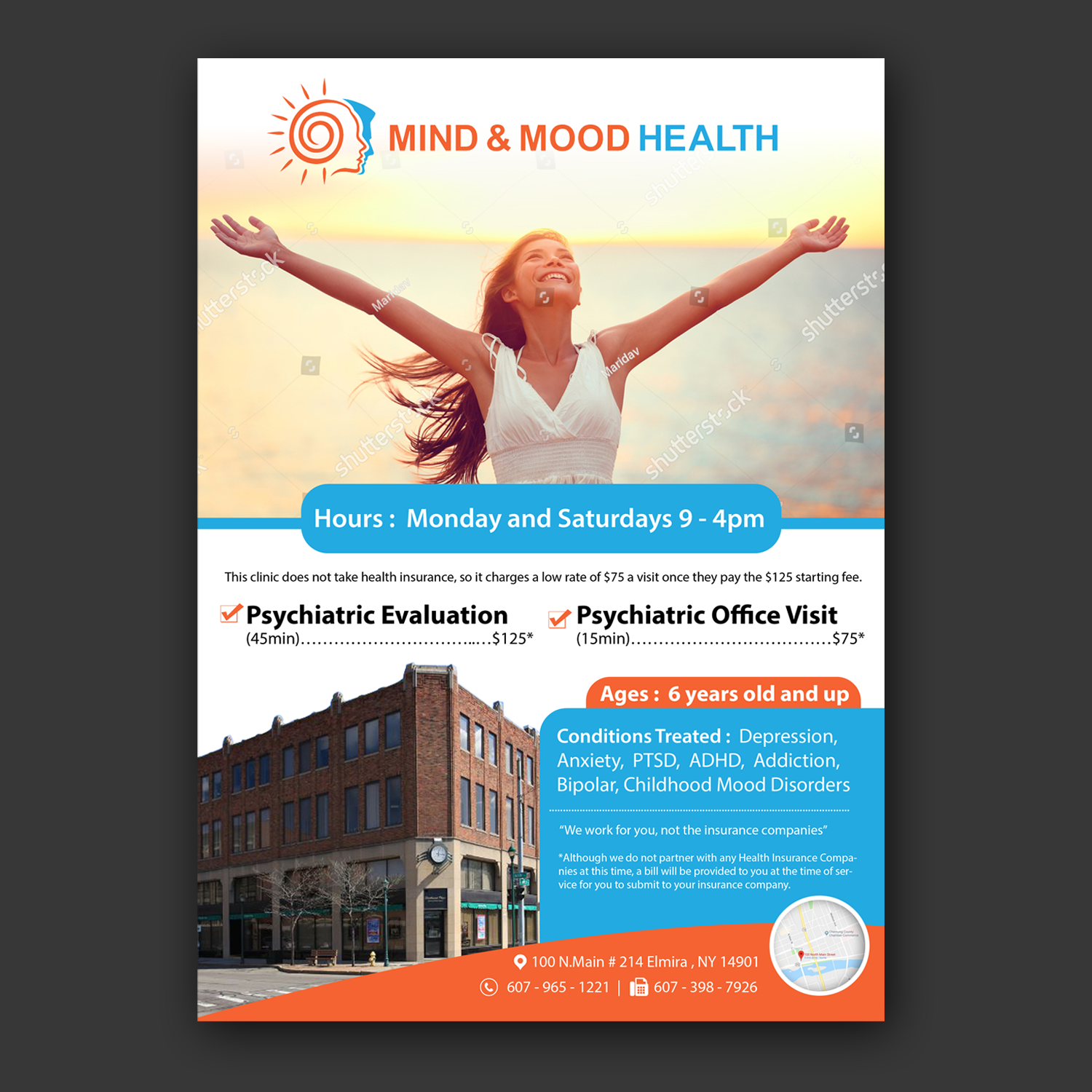 Flyer Design by Schöpfer for Psi Psychiatry | Design #21452935