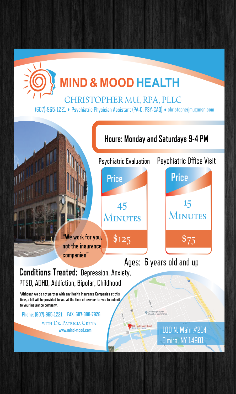 Flyer Design by Kreative Life for Psi Psychiatry | Design #21453132