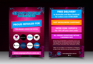 A5 Flyer for OZ Pop Culture | Diseño de Flyer por vcreatived