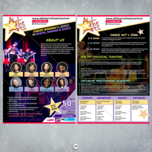 Theatre School leaflet to attract more business | Diseño de Flyer por DA.