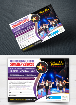 Children musical theatre summer course 'Matilda' | Diseño de Flyer por SAI DESIGNS