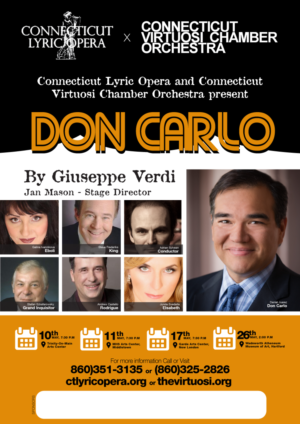 Poster for the opera production of Don Carlo by G. Verdi | Poster Design by Benson M.