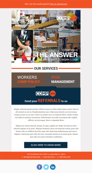 National commercial insurance agency needs design for email campaign to other insurance agencies ... | Design de Marketing Électronique par Expert Designer