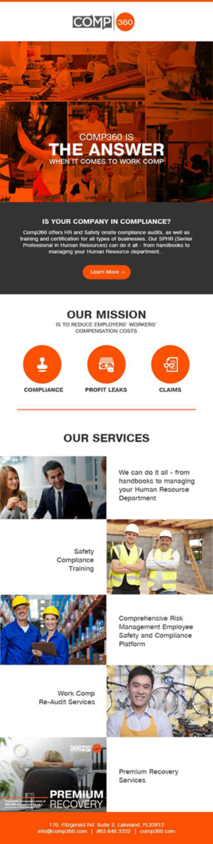 National commercial insurance agency needs design for email campaign to other insurance agencies ... | Design de Marketing Électronique par designgreen
