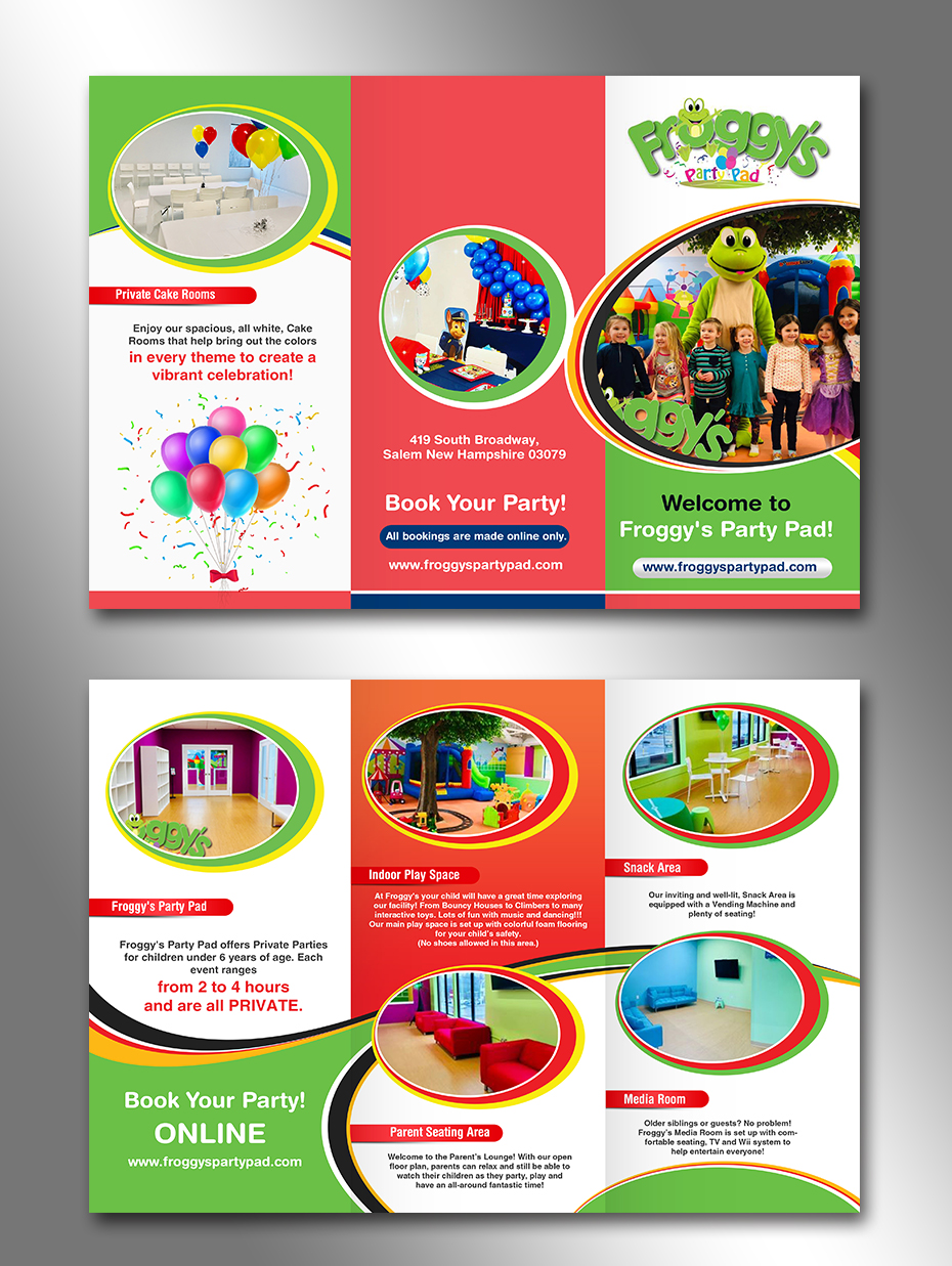 Flyer Design by innovative earth for Froggy's Party Pad | Design #21466342