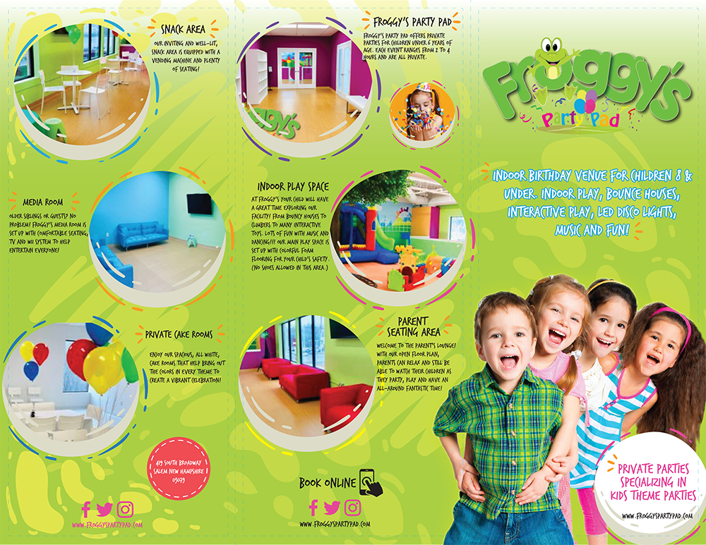 Flyer Design by Creative Fields for Froggy's Party Pad | Design: #21465157