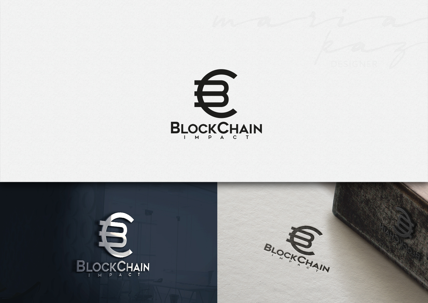 Logo Design by maria-kaz for Block Chain Impact | Design #21465764
