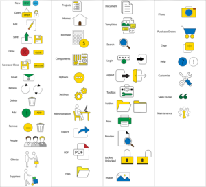 Windows Desktop Application Custom Icon Set for Residential Construction Industry | Diseño Gráfico por IndreDesign