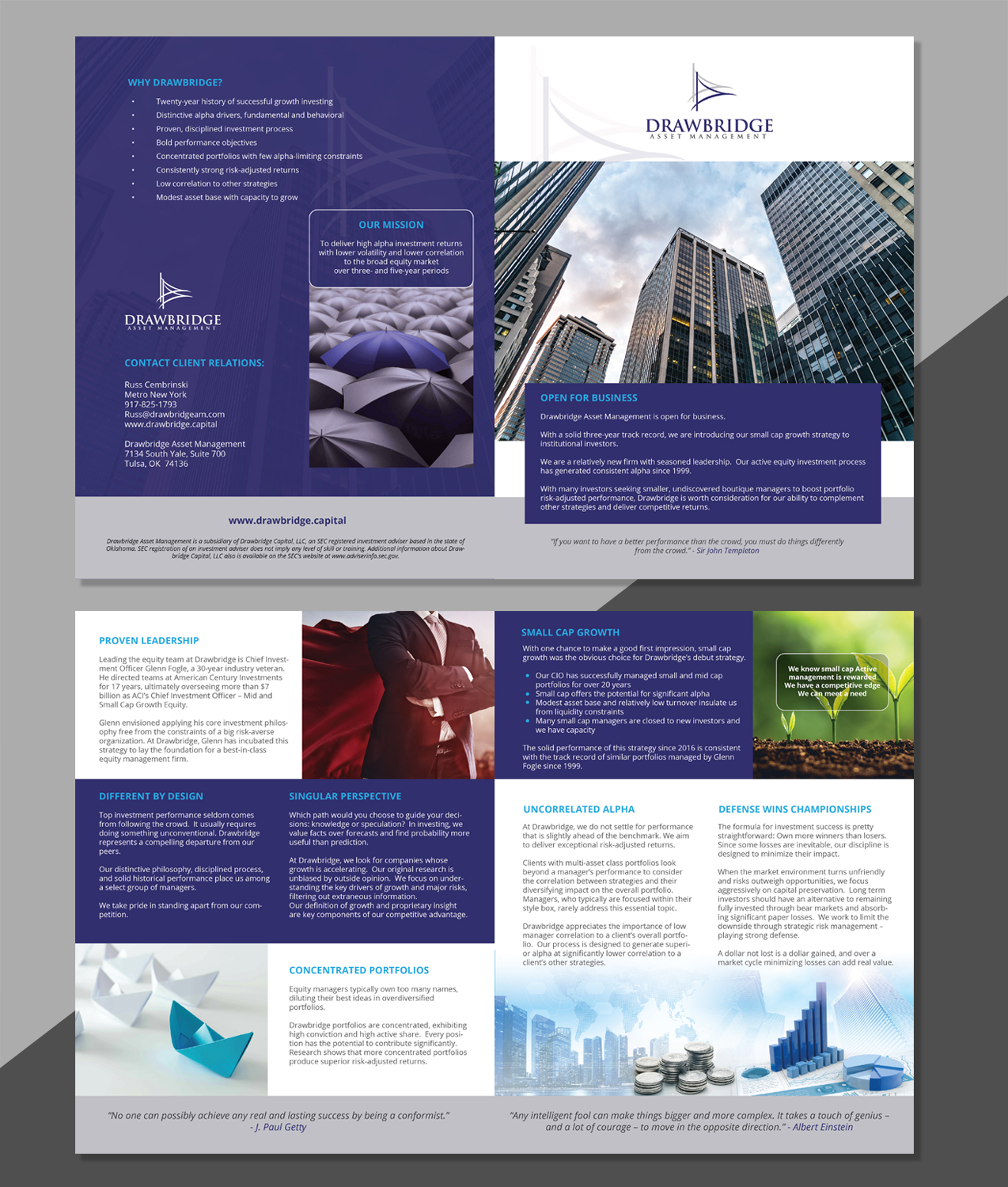 Broschüren-Design von Achiver für Drawbridge Capital | Design: #21469205