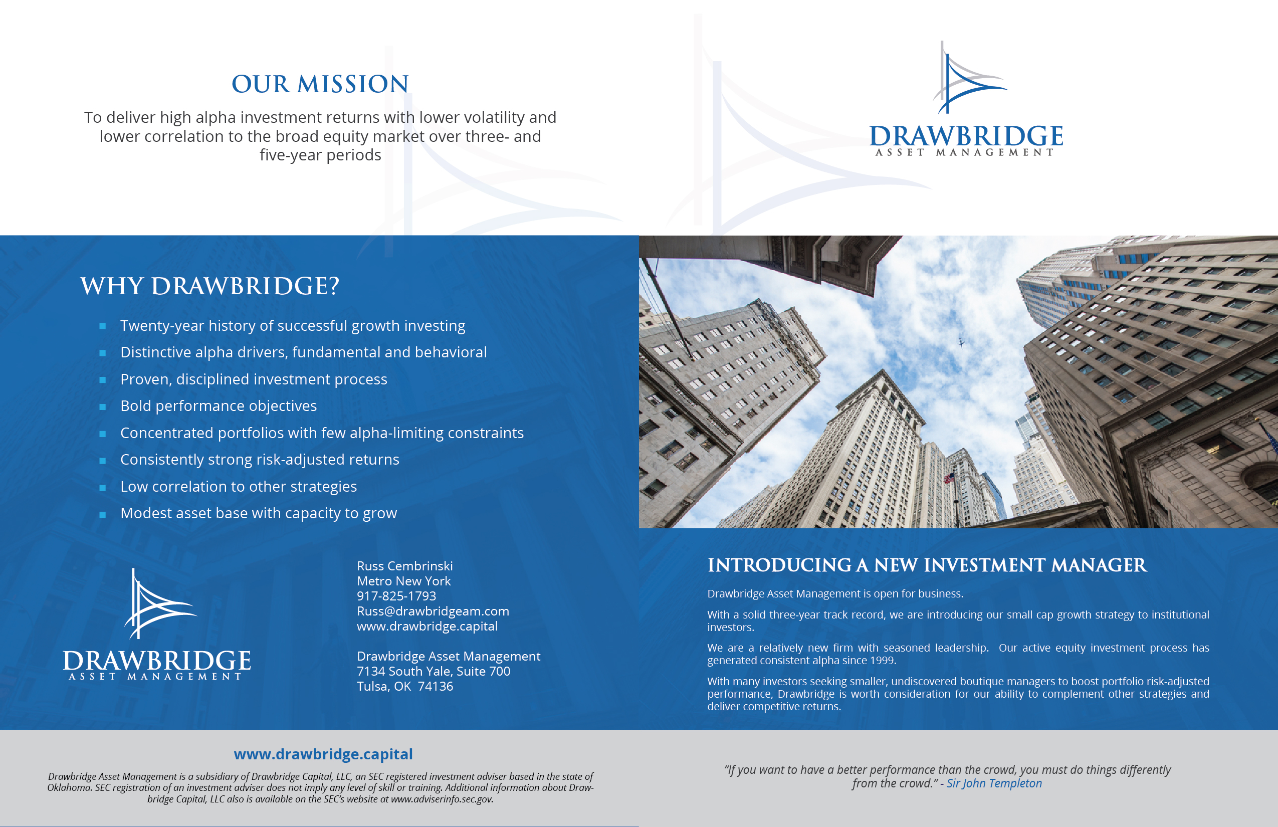Brochure Design by Achiver for Drawbridge Capital | Design #21544146