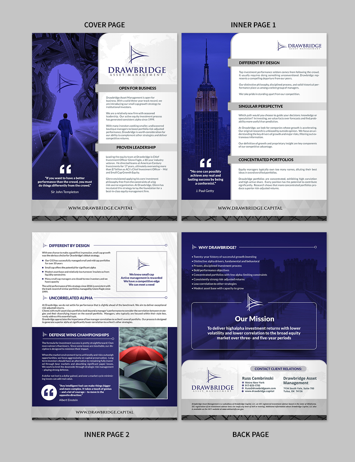 Diseño de Brochure por SAI DESIGNS para Drawbridge Capital | Diseño #21485034