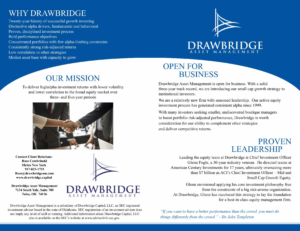 Broschüren-Design von Slazh für Drawbridge Capital | Design: #21481274