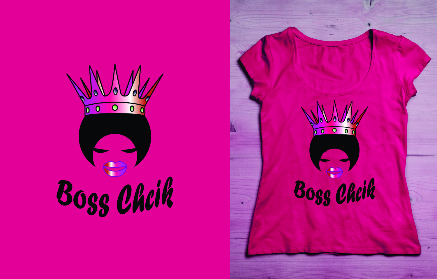 T-shirt Design by bojboga for Flawless Queens and Boss Chicks | Design #21486231