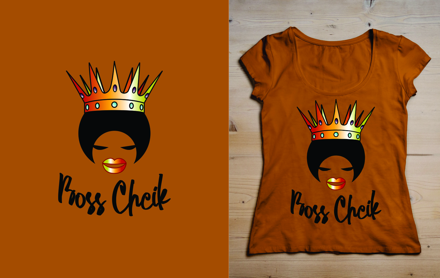 T-shirt Design by bojboga for Flawless Queens and Boss Chicks | Design #21486242
