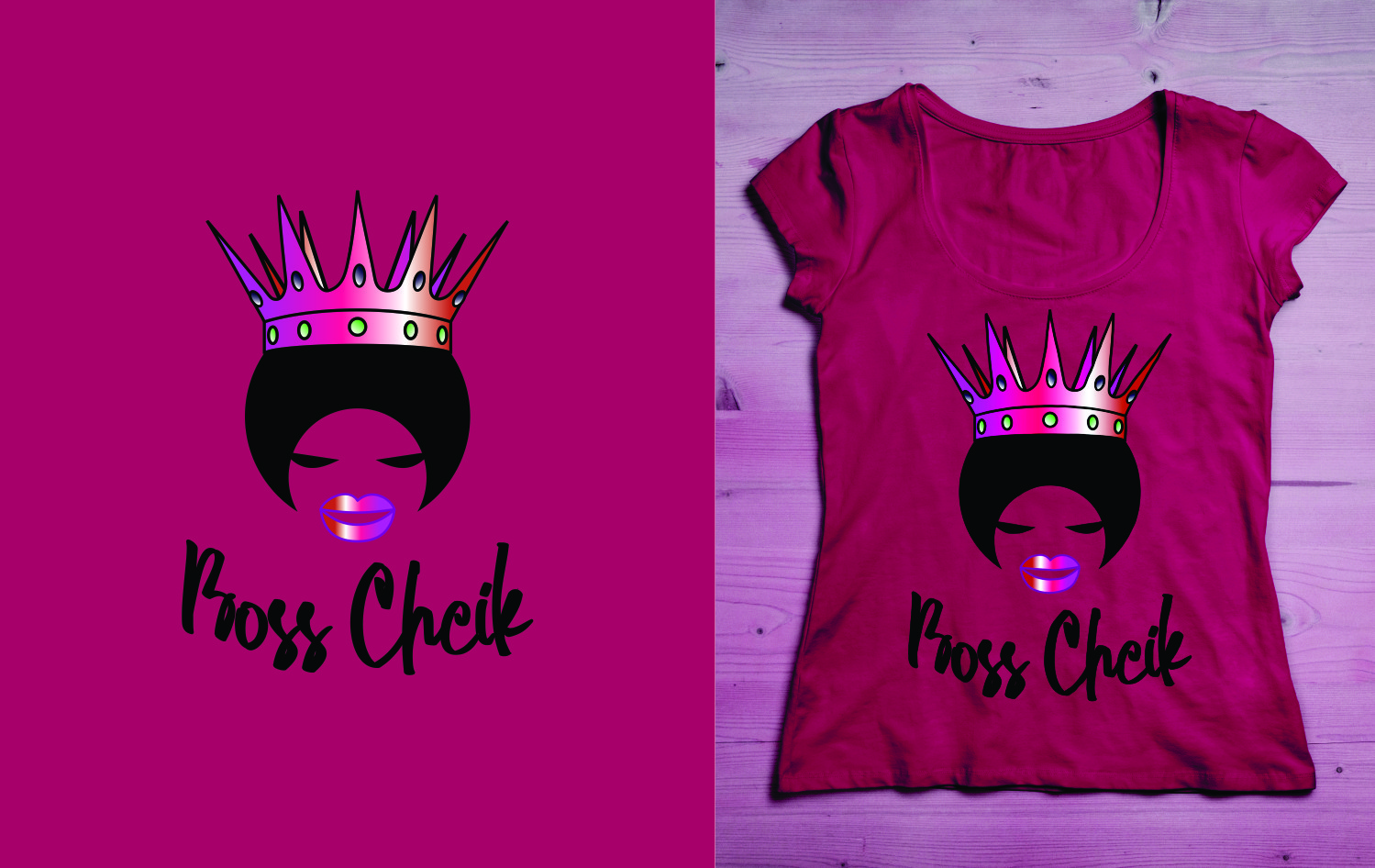 T-shirt Design by bojboga for Flawless Queens and Boss Chicks | Design #21486244
