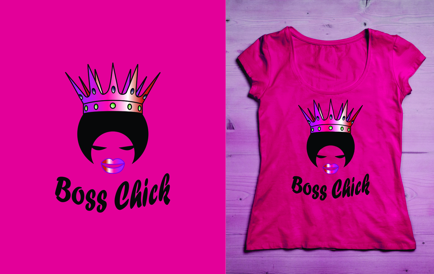 T-shirt Design by bojboga for Flawless Queens and Boss Chicks | Design #21490543