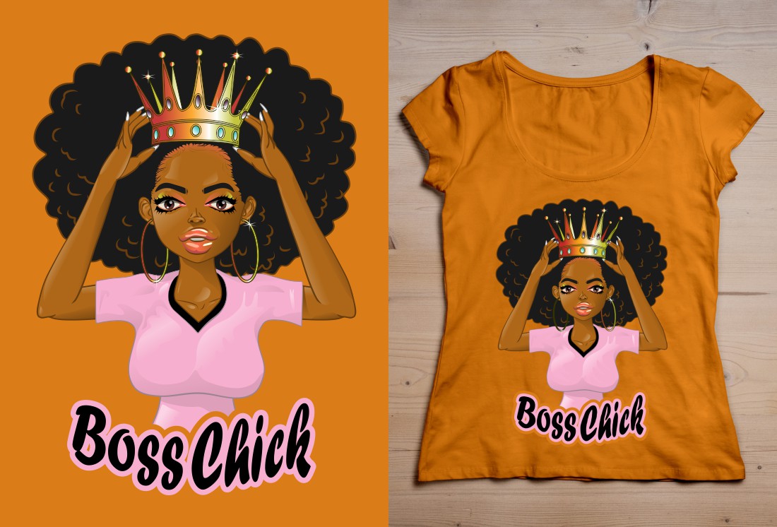 T-shirt Design by bojboga for Flawless Queens and Boss Chicks | Design #21532948