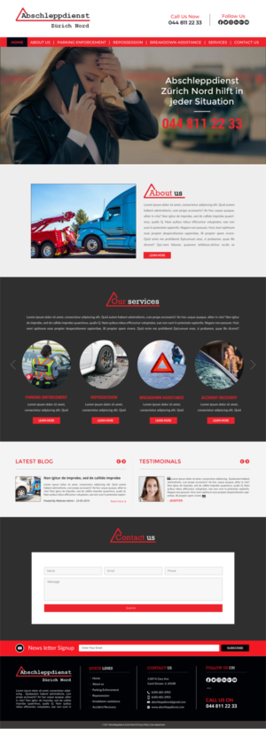 Towing Company Website Abschleppdienst Zürich Nord | Web Design by chandrayaan.creative