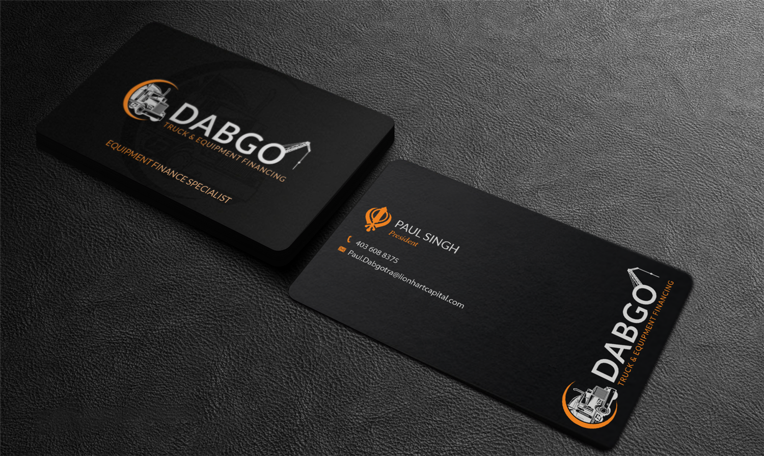 Business Card Design by Riz' for Dabgo Truck & Equipment Financing | Design #21511151