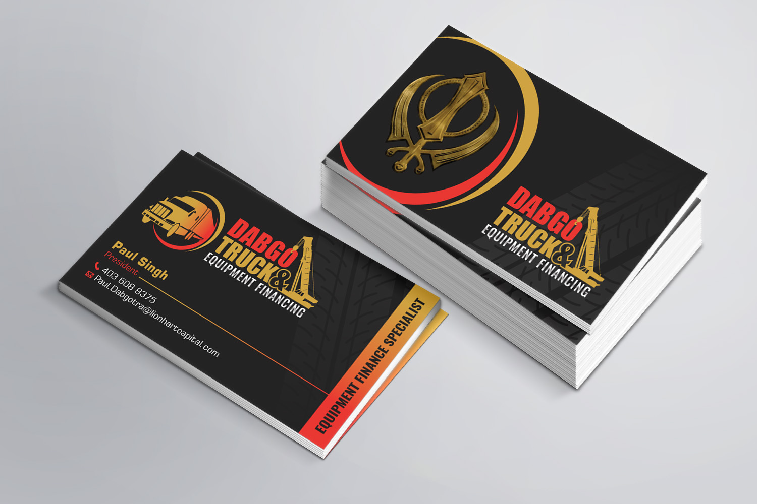 Business Card Design by MDesign for Dabgo Truck & Equipment Financing | Design #21510055