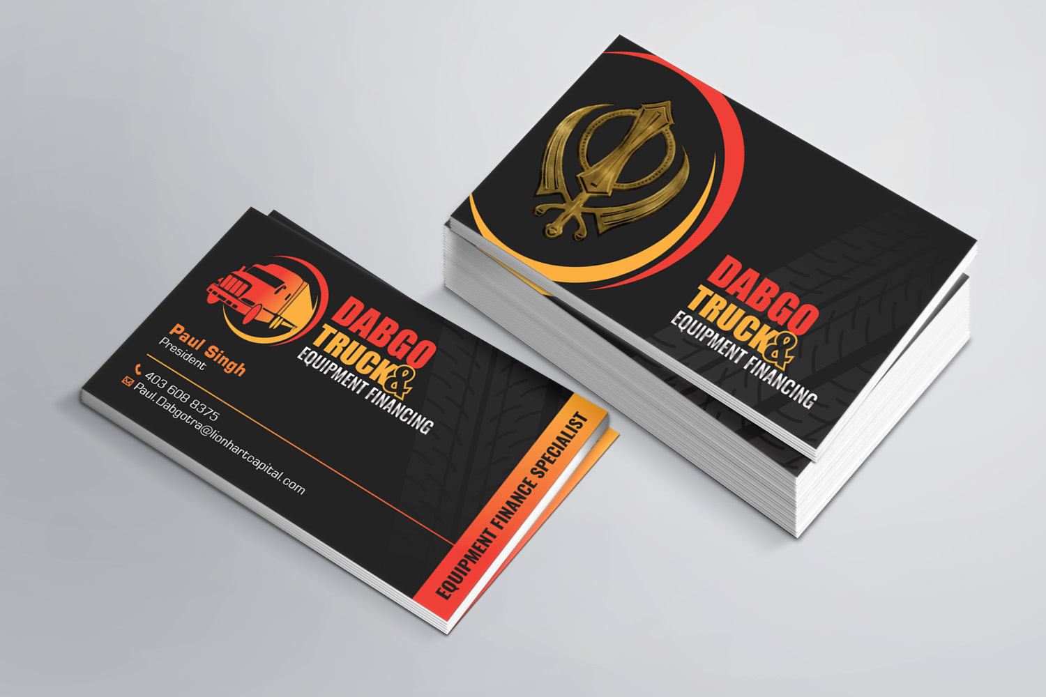 Business Card Design by MDesign for Dabgo Truck & Equipment Financing | Design #21487612