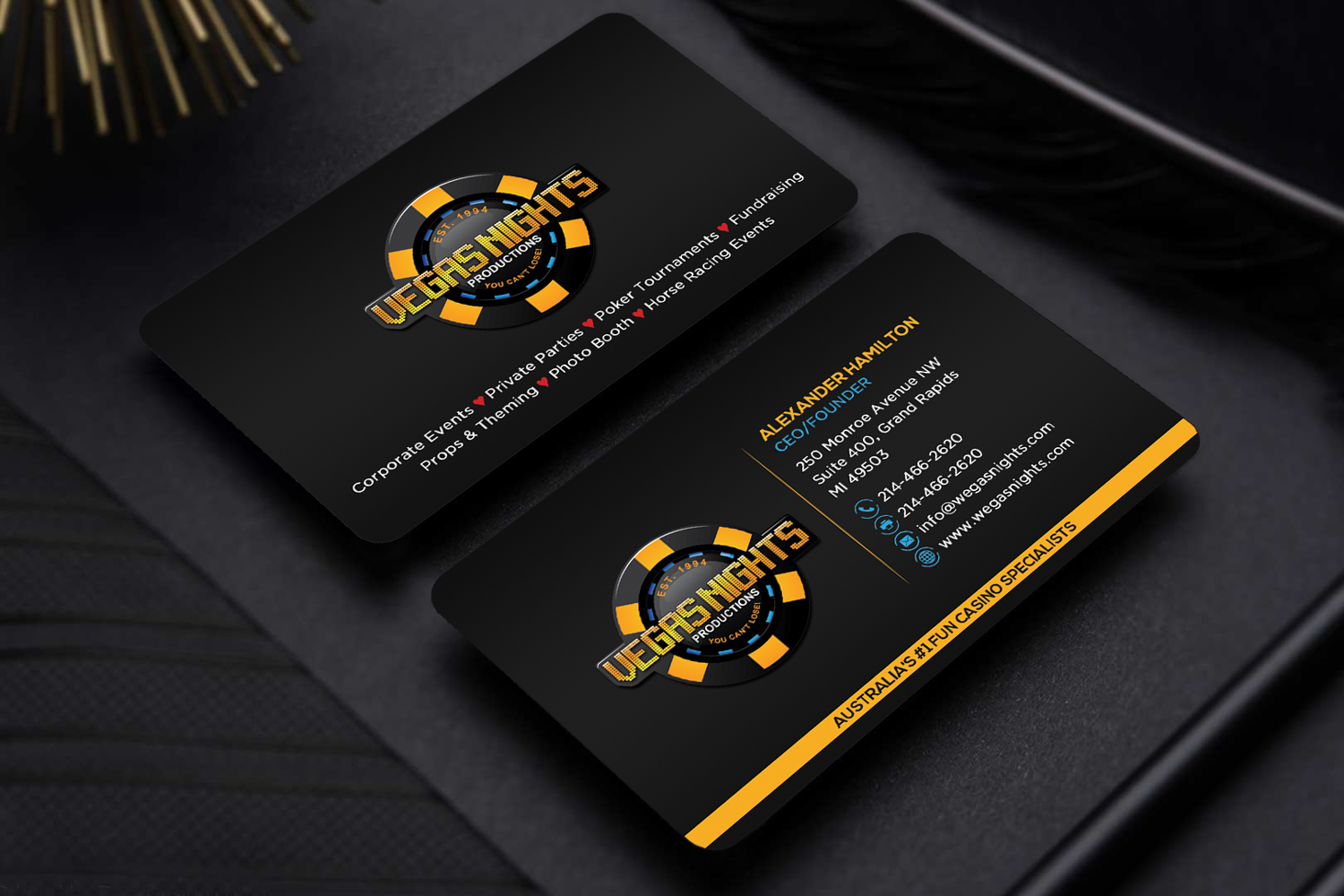 Design de Carte de Visite par Sandaruwan pour Vegas Nights | Design #21474262