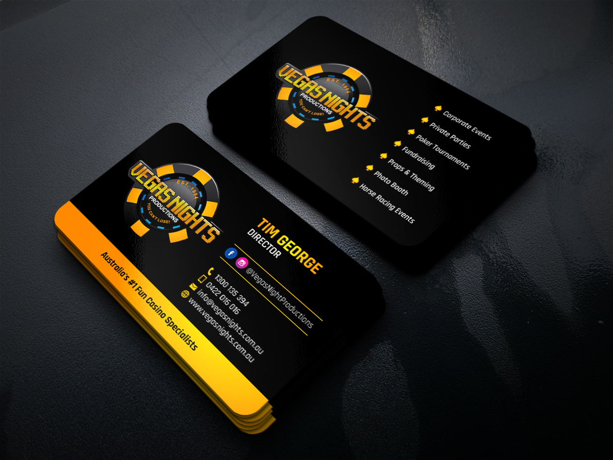 Business Card Design by JK18 for Vegas Nights | Design #21492073