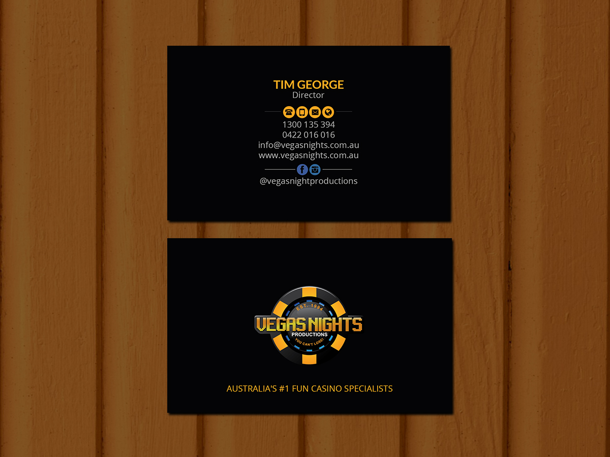 Business Card Design by Creations Box 2015 for Vegas Nights | Design #21478609