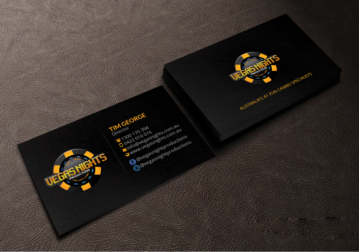 Business Card Design by Creations Box 2015 for Vegas Nights | Design #21478612