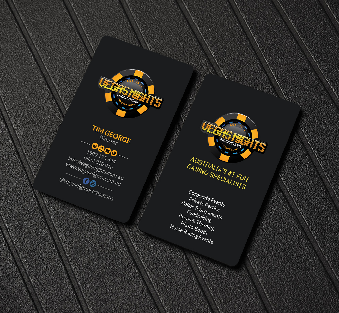 Business Card Design by Creations Box 2015 for Vegas Nights | Design #21479581
