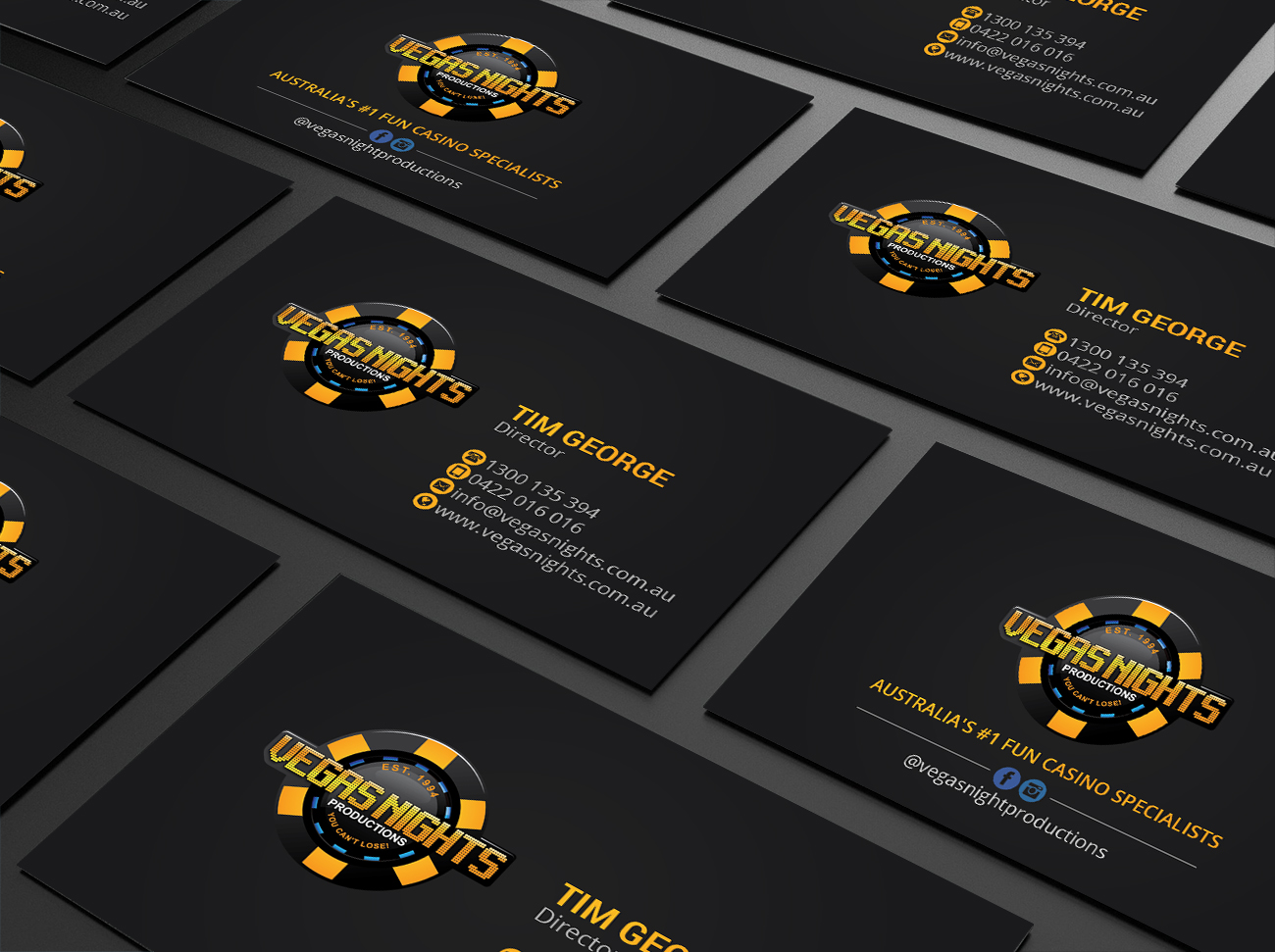 Business Card Design by Creations Box 2015 for Vegas Nights | Design #21479582
