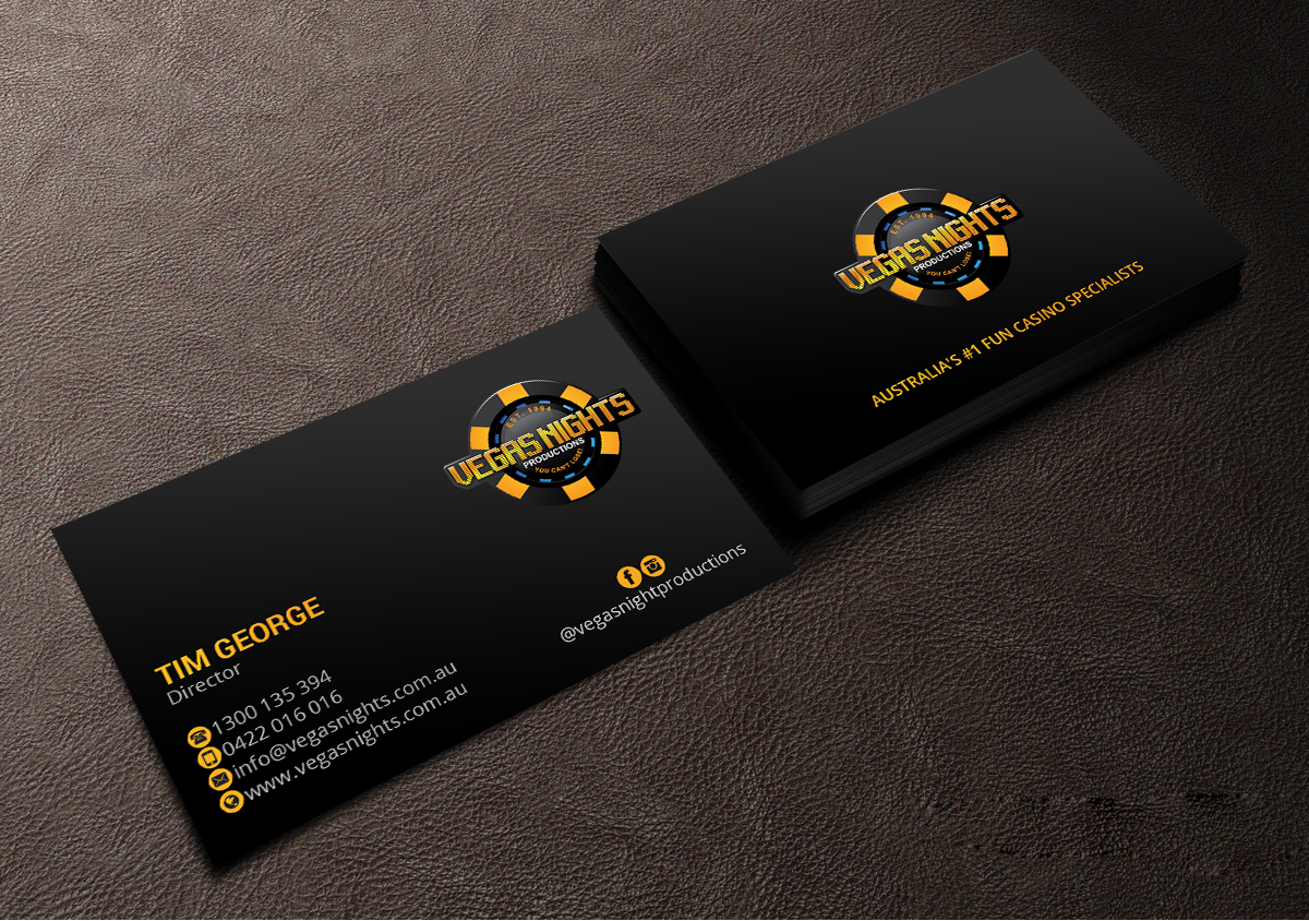 Business Card Design by Creations Box 2015 for Vegas Nights | Design #21480903