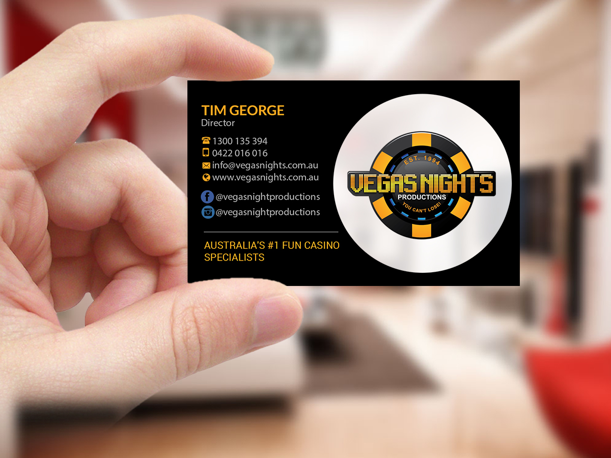 Business Card Design by Creations Box 2015 for Vegas Nights | Design #21480904