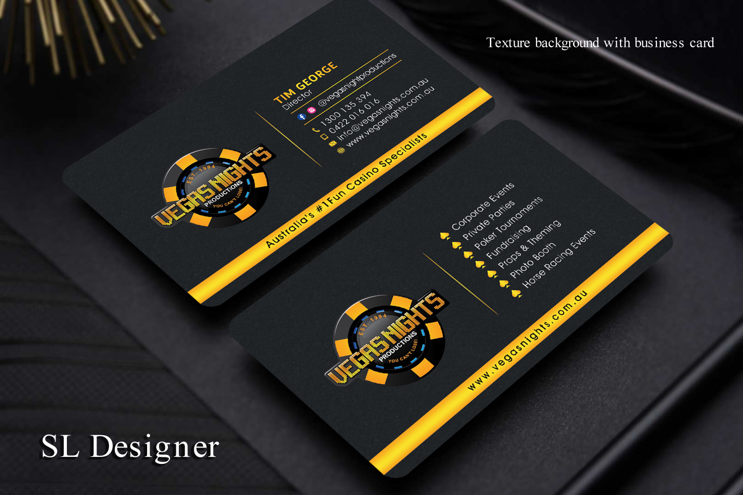 Business Card Design by SL Designer for Vegas Nights | Design #21495676