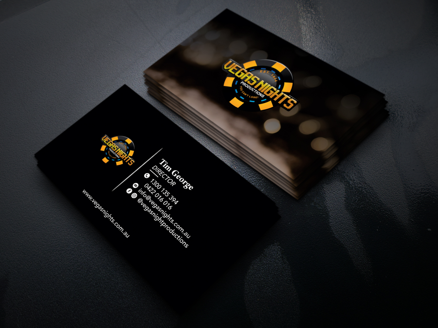Business Card Design by dianpraditaputri for Vegas Nights | Design #21491816