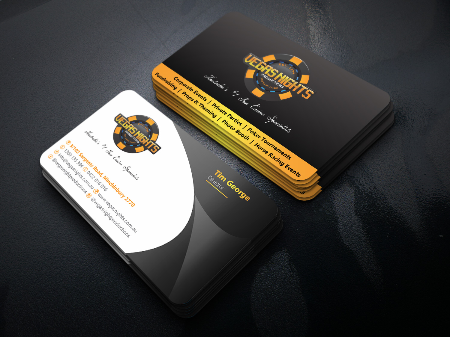 Diseño de Tarjeta de Presentación por Petter Goms para Vegas Nights | Diseño #21475811