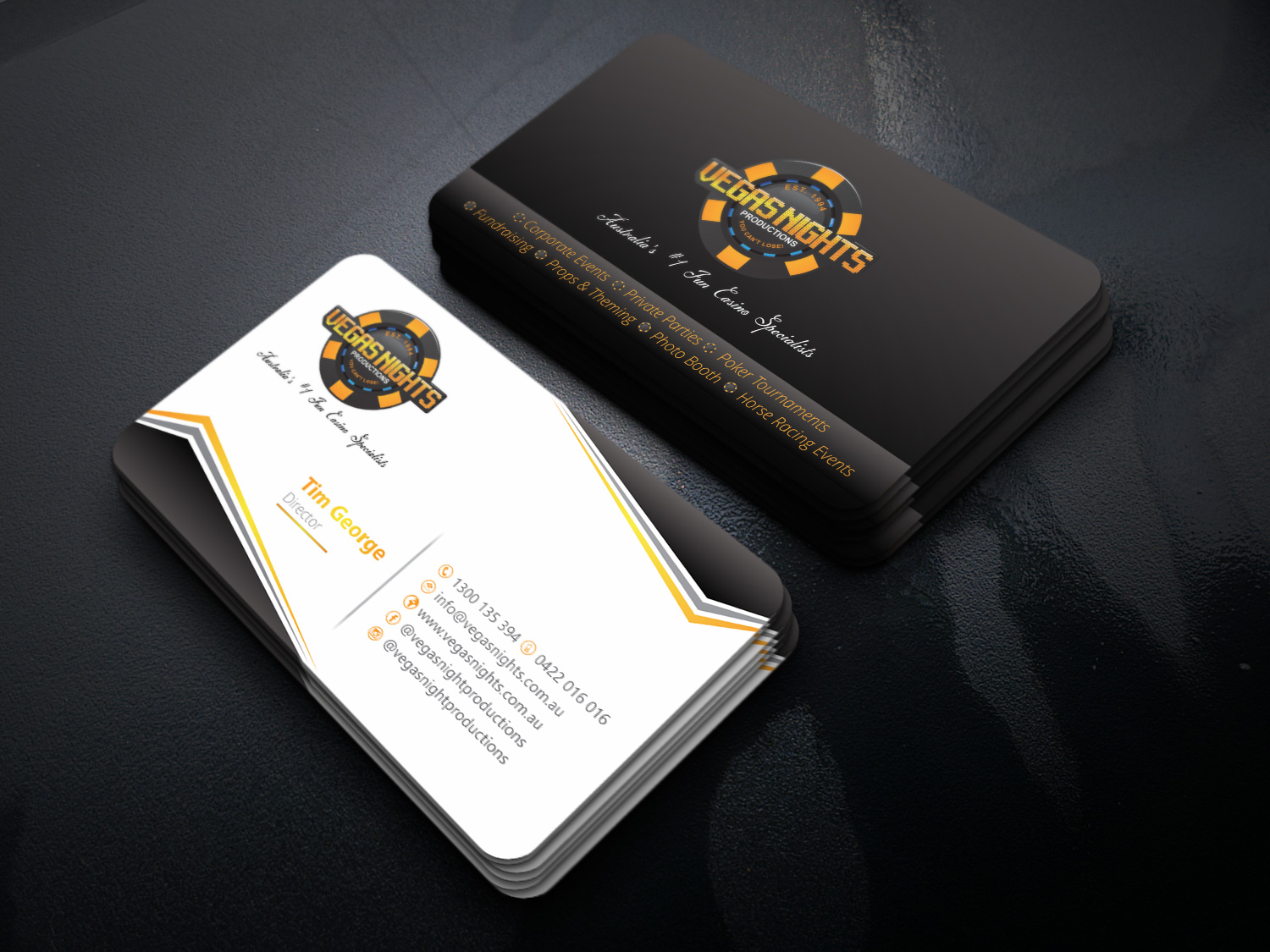 Diseño de Tarjeta de Presentación por Petter Goms para Vegas Nights | Diseño #21476123