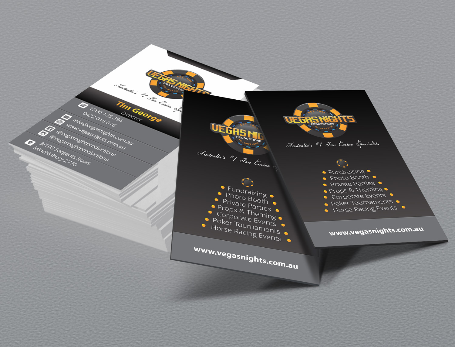 Visitenkarten-Design von Petter Goms für Vegas Nights | Design #21478514