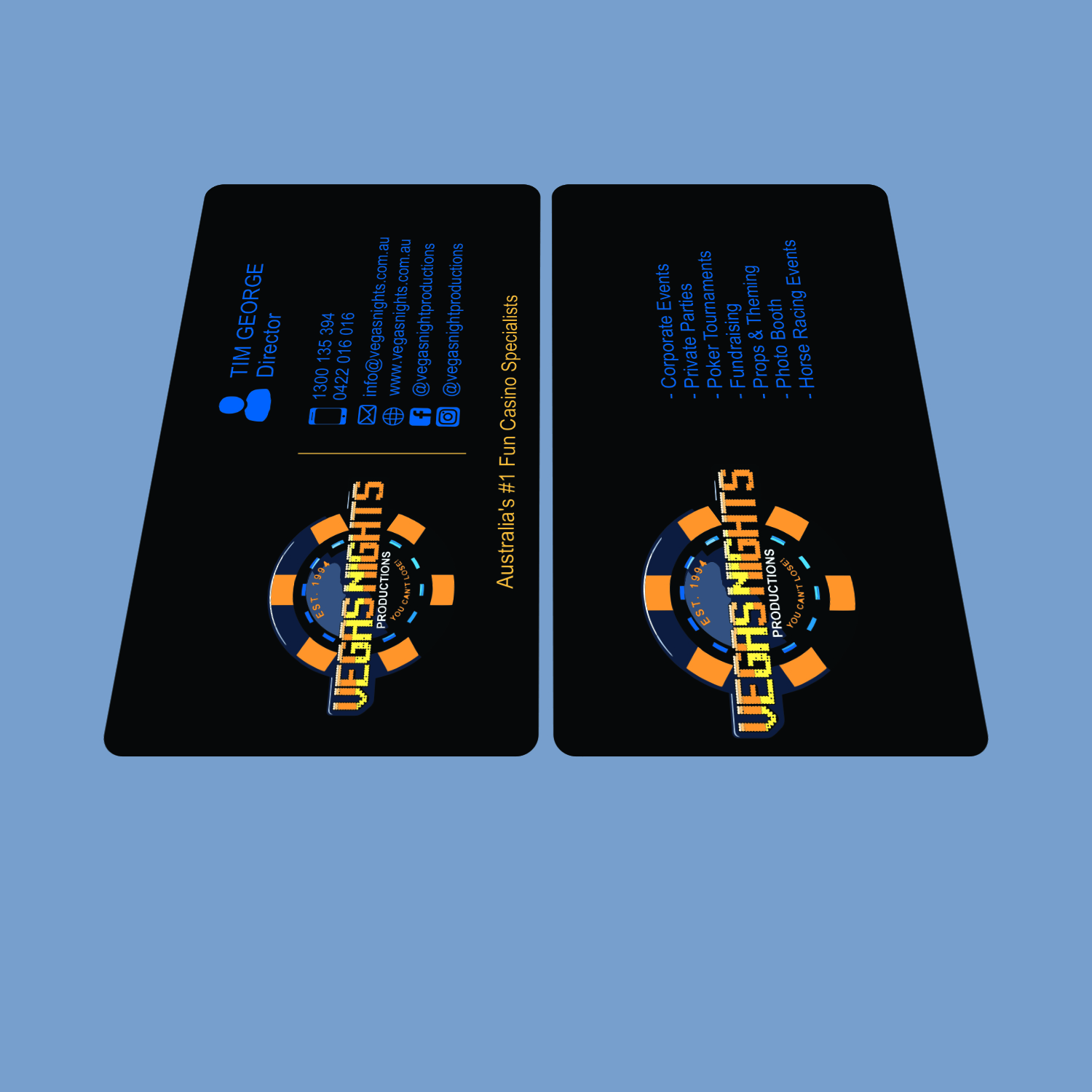 Business Card Design by Kipkemoi for Vegas Nights | Design #21490011