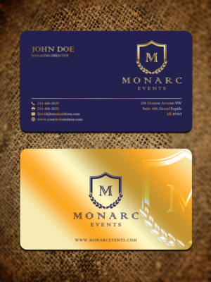 Business Card Design by Sandaruwan for Monarc Events Pty Ltd | Design #21484798